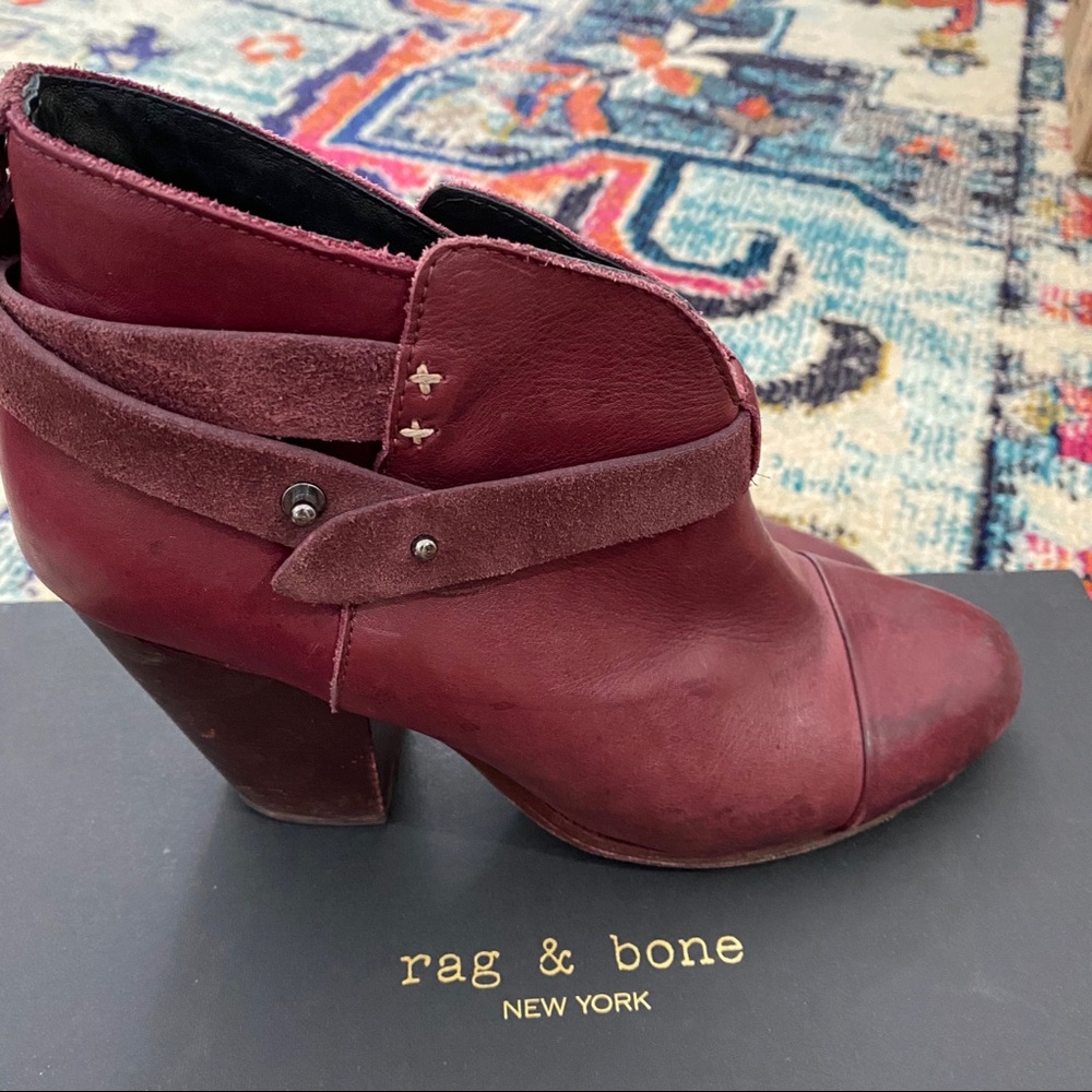 Rag & Bone Harrow Booties in Red - Picture 2 of 6